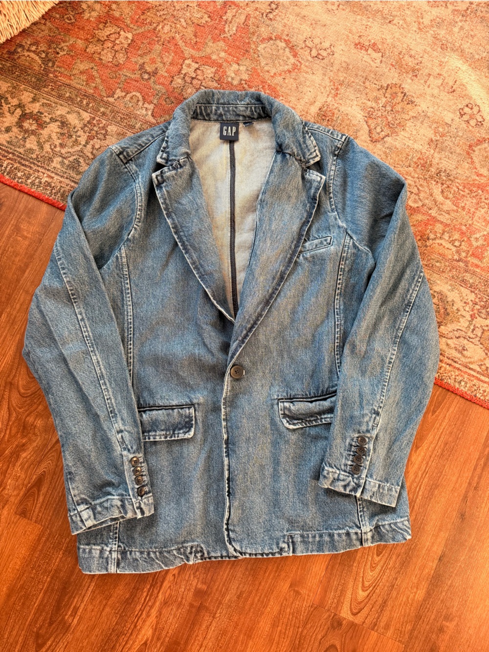 GAP Blue Denim Blazer Jacket